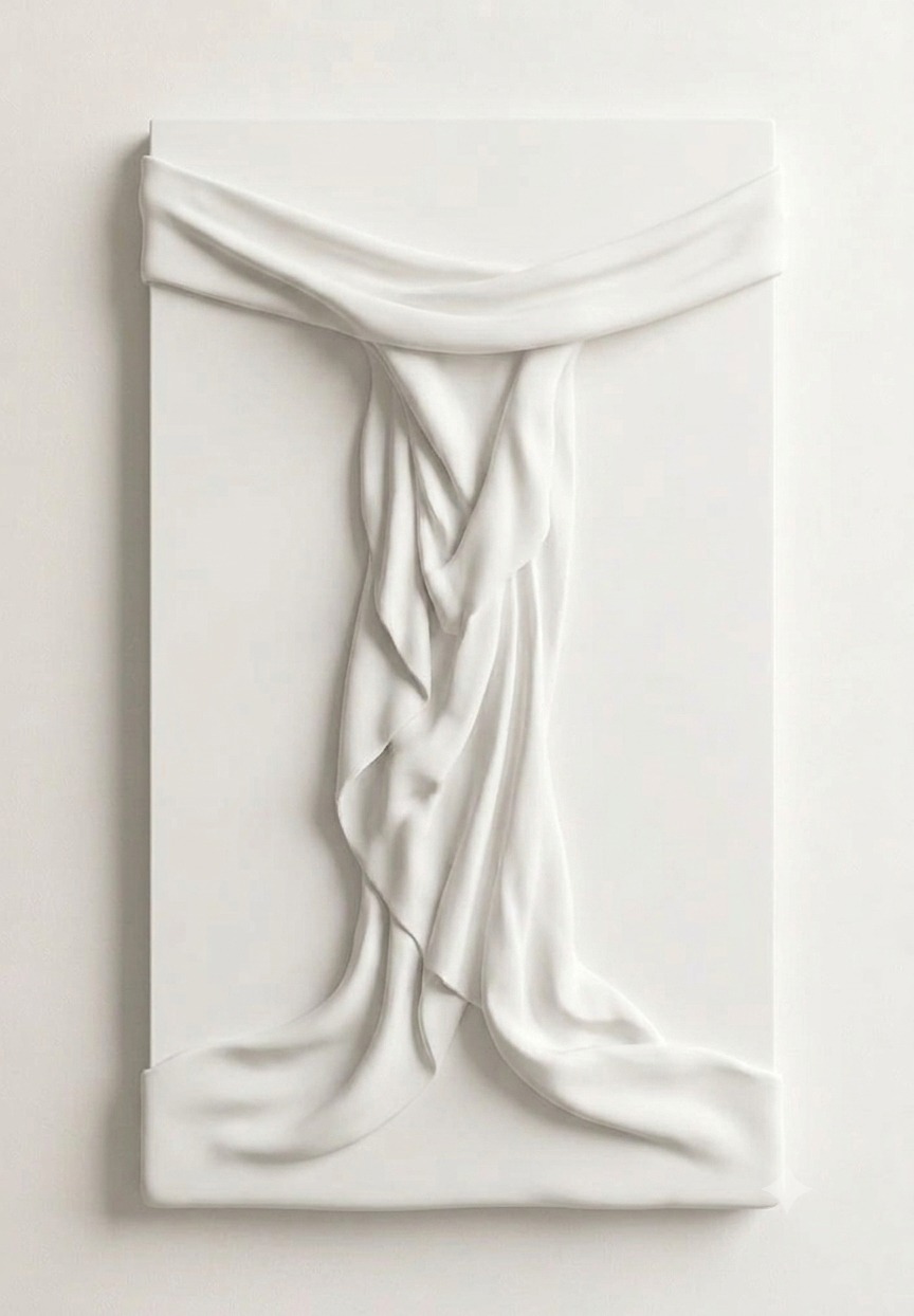 The Drape white relief wall panel by VIORA