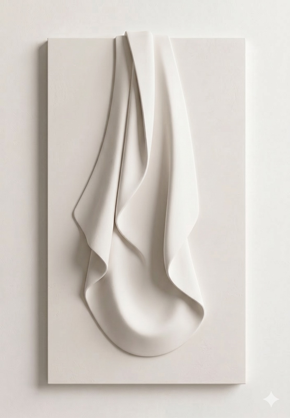 Quiet Fold sculptural white wall artwork by VIORA